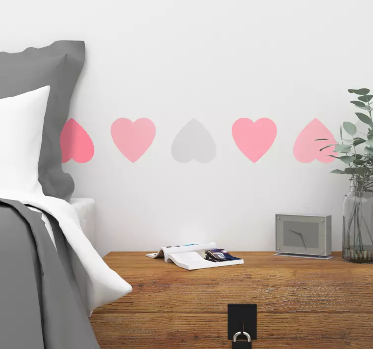 Friso adesivo corações - TenStickers
