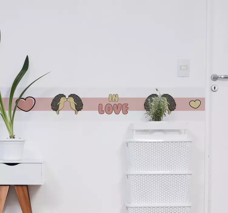 Friso autocolante casal de ouriços se beijando - TenStickers