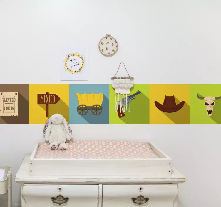 Friso autocolante elementos temáticos do velho oeste - TenStickers