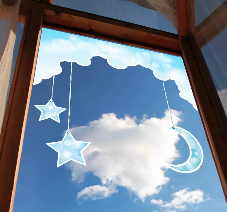 Lua & estrelas de suspensão autocolante - TenStickers