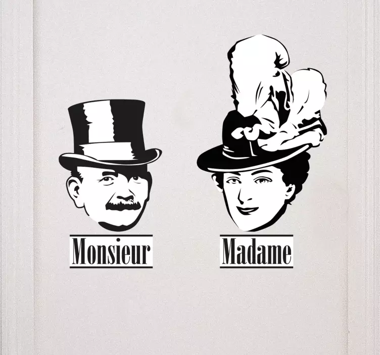 Monsieur e madame franceses vinis decorativos - TenStickers