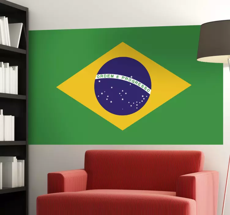 Mural de parede bandeira Brasil - TenStickers