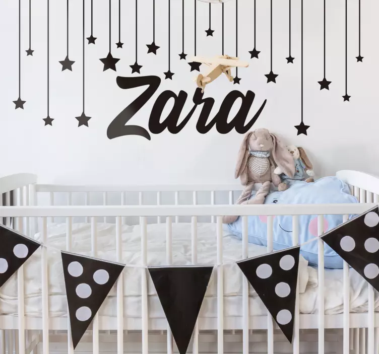 Vinil decorativo infantil Noite estrelada com nome - TenStickers