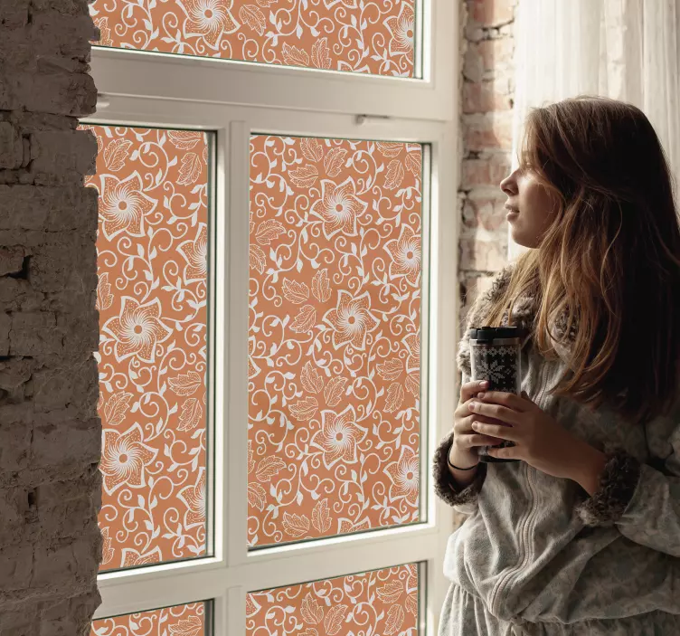 autocolante da janela flores paisley - TenStickers