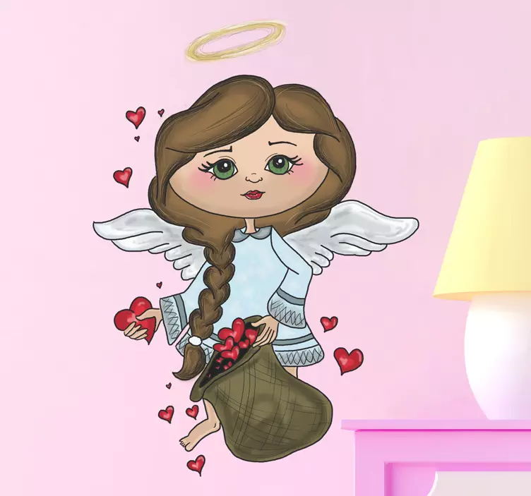 Pequeno anjo crianças autocolante - TenStickers