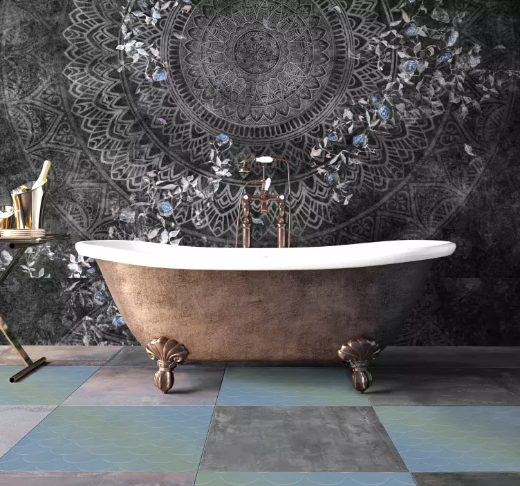 Piso pastel escalas padrão autocolante de chão - TenStickers