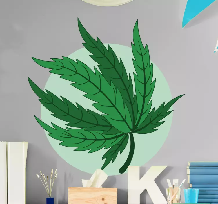 Plantas Autocolantes Folha grande de cannabis - TenStickers