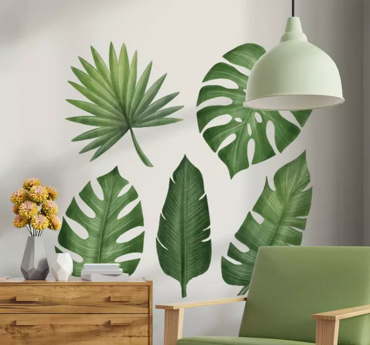 Plantas Autocolantes Grandes folhas verdes - TenStickers