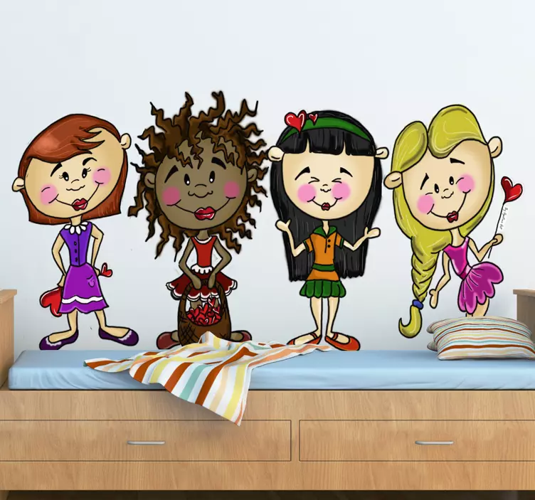 Quatro amigos Autocolantes infantis - TenStickers