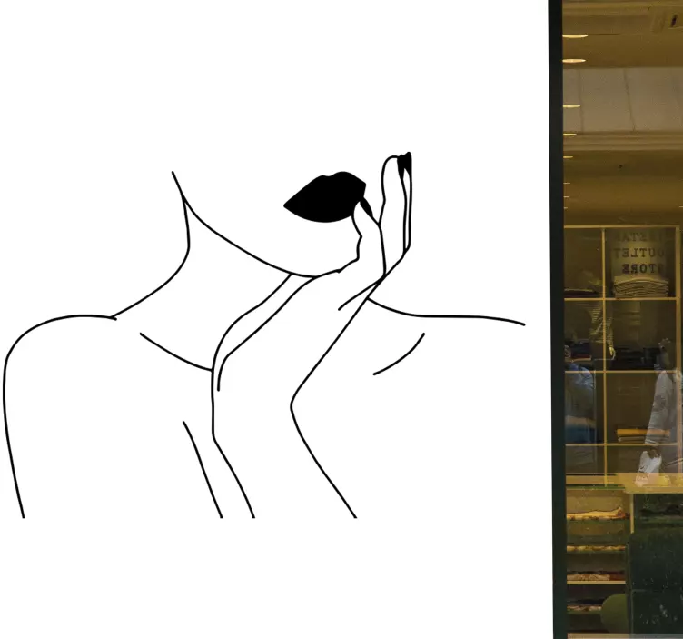 autocolante de janela de linhas finas de rosto feminino - TenStickers