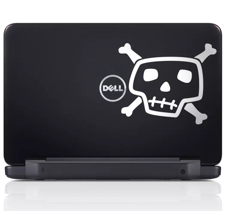 Sticker decorativo caveira laptop - TenStickers