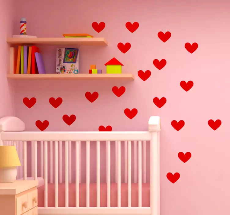 Sticker decorativo infantil corações de amor - TenStickers