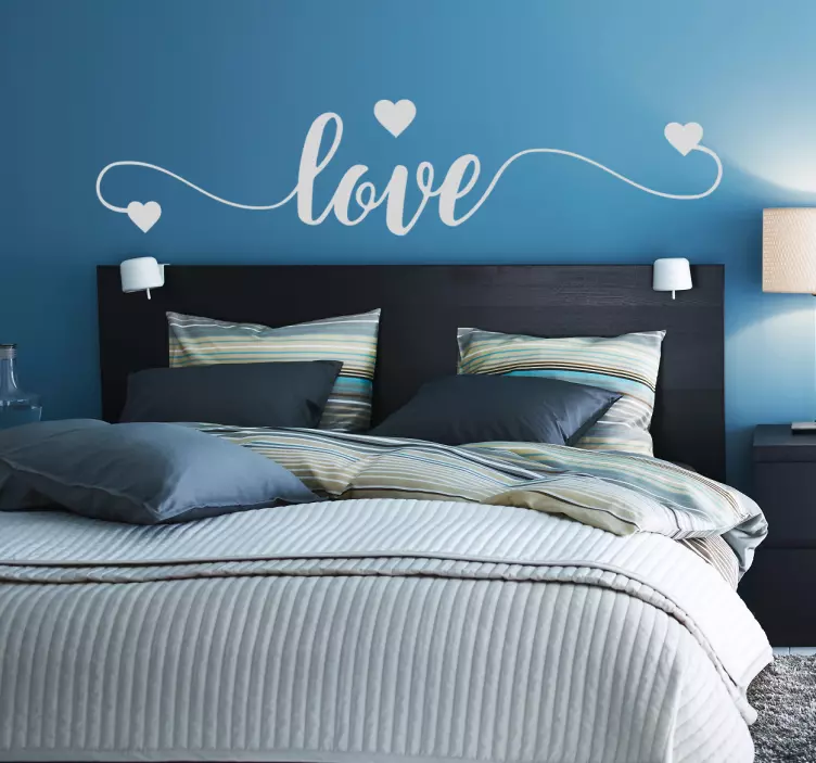 Sticker decorativo para cabeceira de cama "Love" - TenStickers