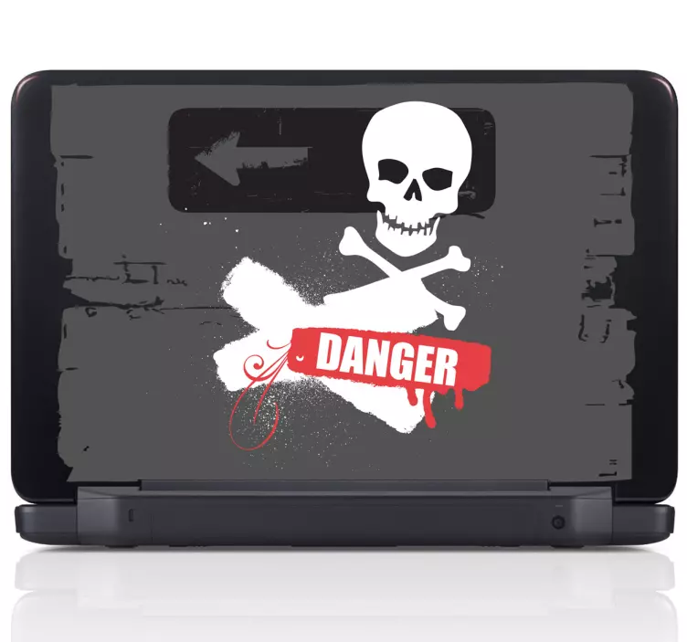 Sticker decorativo sinal de perigo laptop - TenStickers