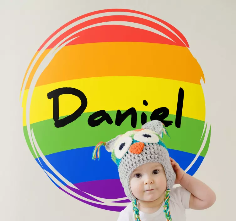 Tapete vinílico moderno nome colorido personalizado - TenStickers