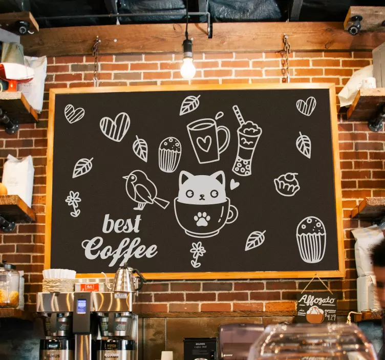 Autocolante de café com desenhos variados - TenStickers