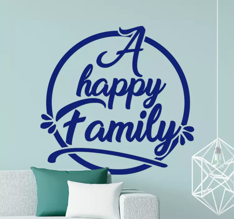Autocolante decorativo de texto Família Feliz - TenStickers