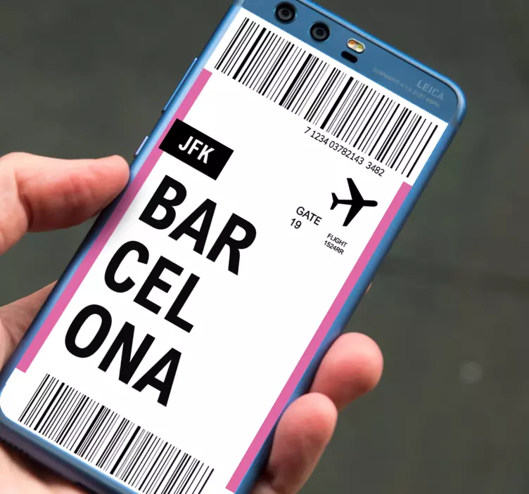 Autocolante telemóvel bilhete de avião - TenStickers