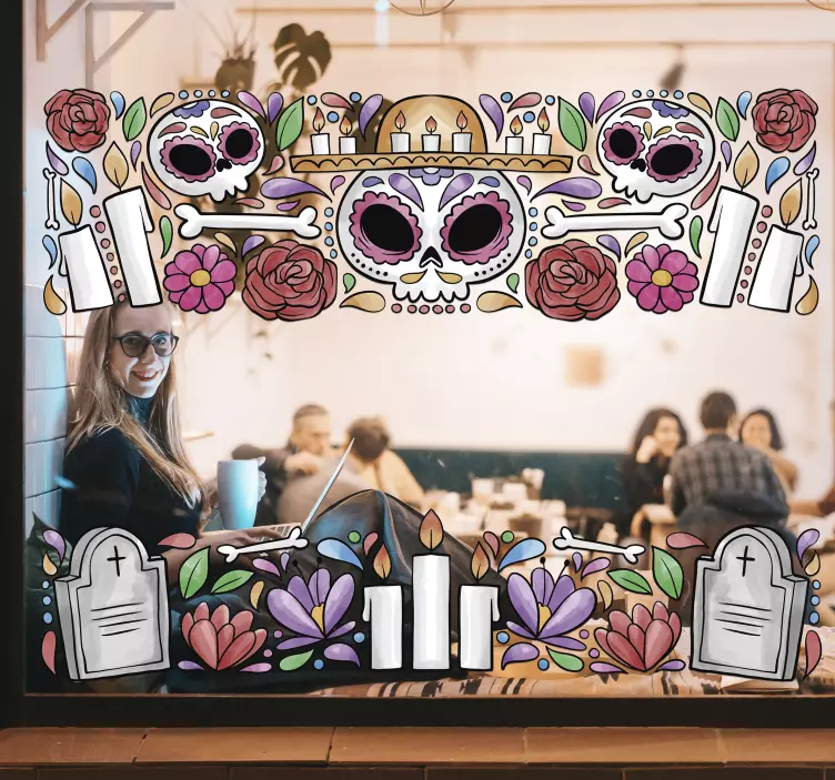 Autocolantes decorativos faixa dia dos mortos - TenStickers