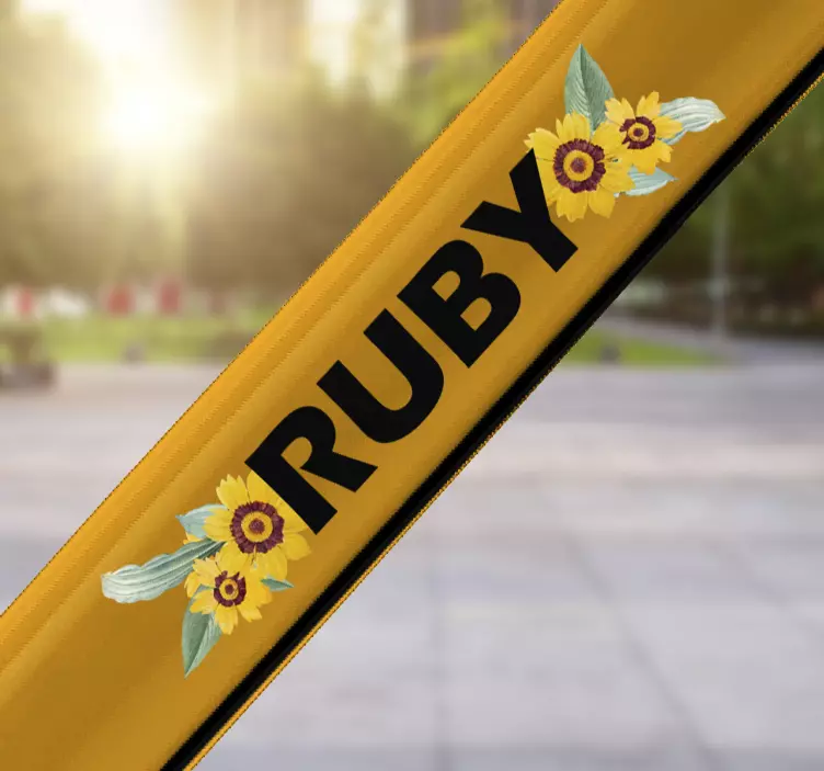 Vinil personalizável girassol para bicicleta - TenStickers