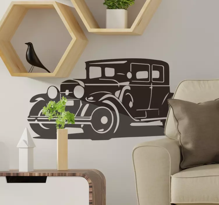 Autocolante vintage de carros al capone e cadillac - TenStickers