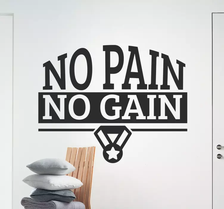 Vinil autocolante ginásio no pain no gain - TenStickers