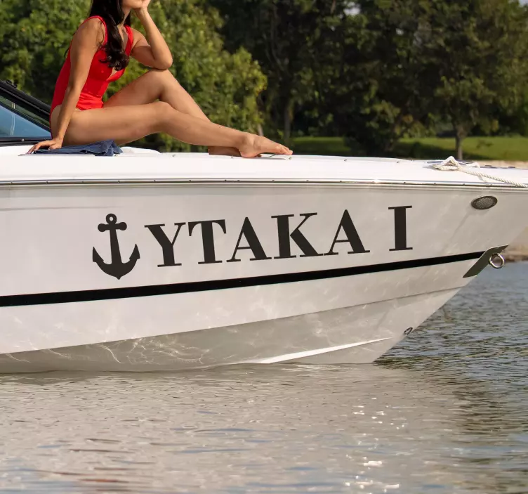 Autocolantes marítimos nome com desenho de âncoraNome com desenho - TenStickers