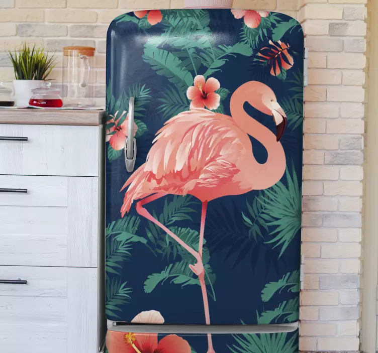 Autocolante para frigorífico Flamingo grande - TenStickers