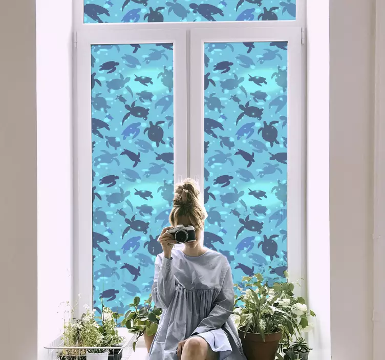 Autocolante para janelas tartarugas a nadar - TenStickers