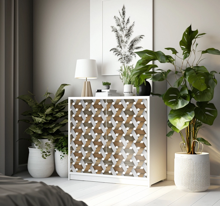 Sticker para móveis madeira Branca Escandinava - TenStickers