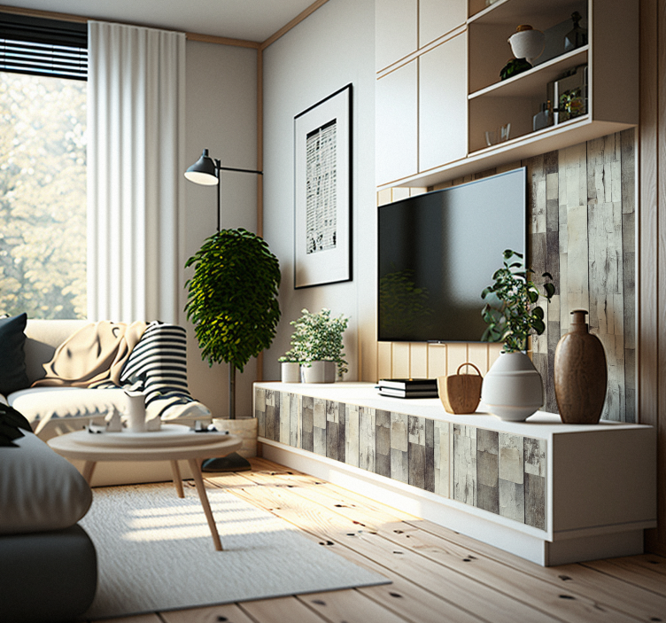 Autocolante móveis madeira clara envelhecida - TenStickers