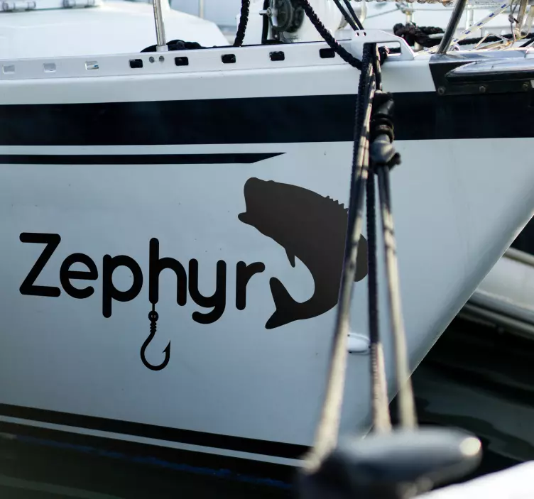 Autocolante personalizável gancho e peixe - TenStickers