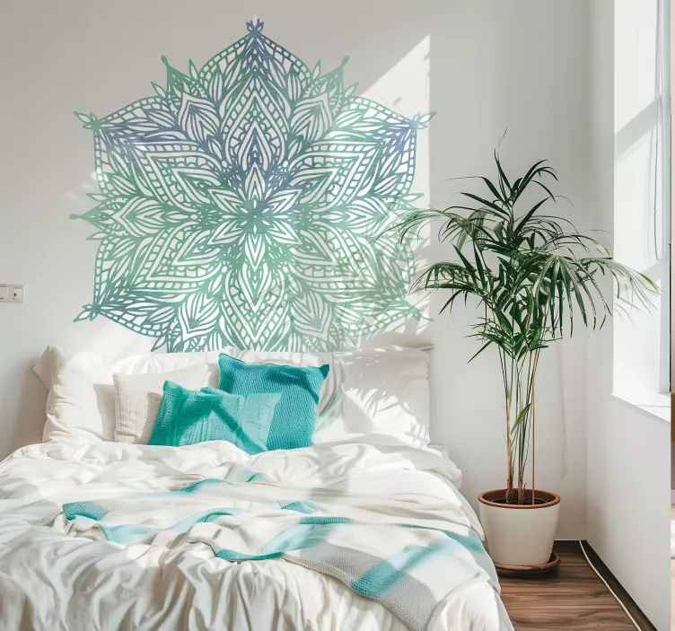 Autocolante quarto de dormir mandala turquesa - TenStickers