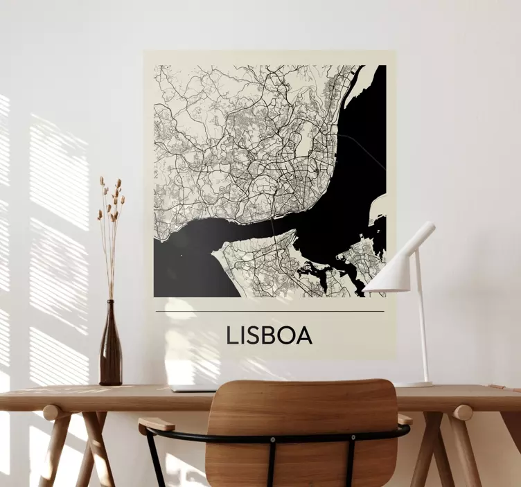 Vinil de cidades e países Mapa de Lisboa - TenStickers