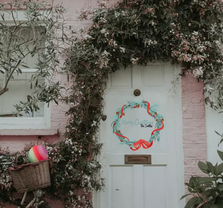 Vinil Grinalda Feliz Natal personalizada - TenStickers