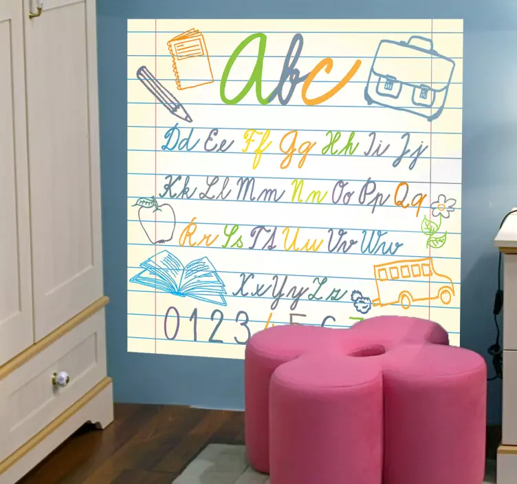 Vinil decorativo alfabeto caderno - TenStickers