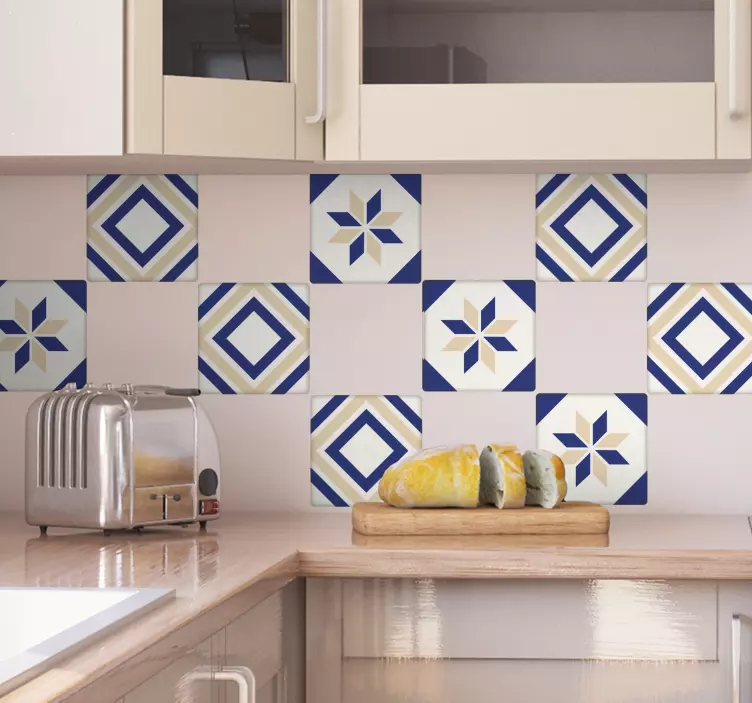 Autocolantes azulejos decorativos Cruz de telha marroquina - TenStickers