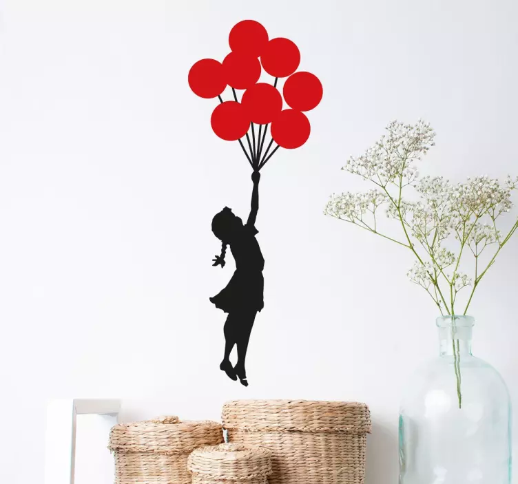 Vinil decorativo Banksy menina a voar - TenStickers