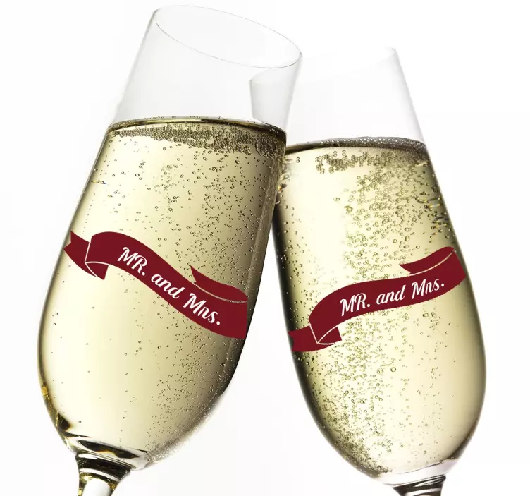 Vinil decorativo banner Mr and Mrs - TenStickers