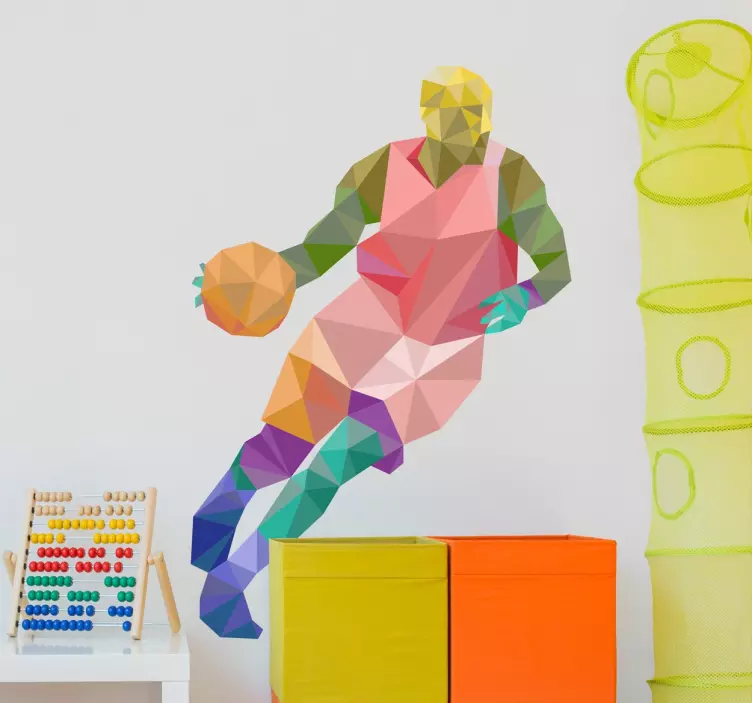 Vinil decorativo basquetebol origami - TenStickers