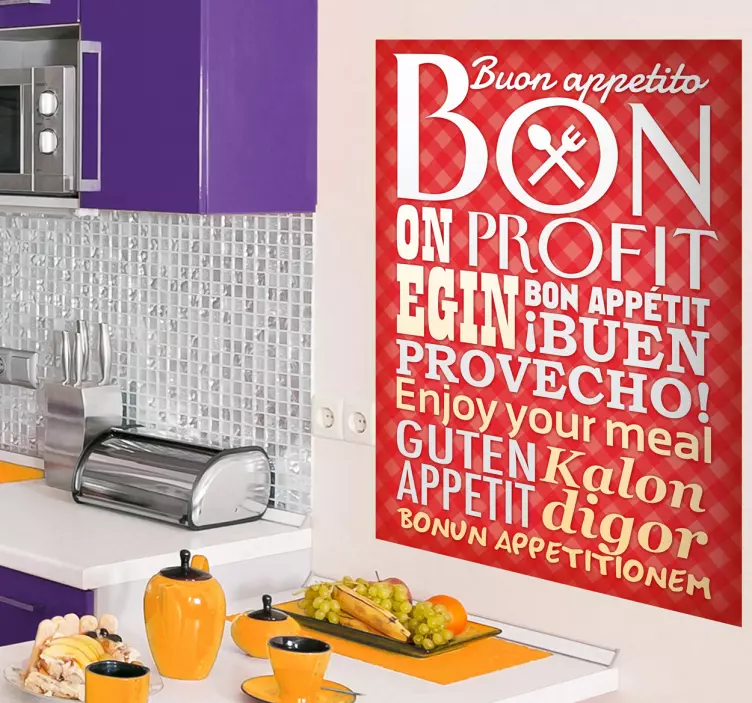Vinil decorativo bom proveito idiomas - TenStickers