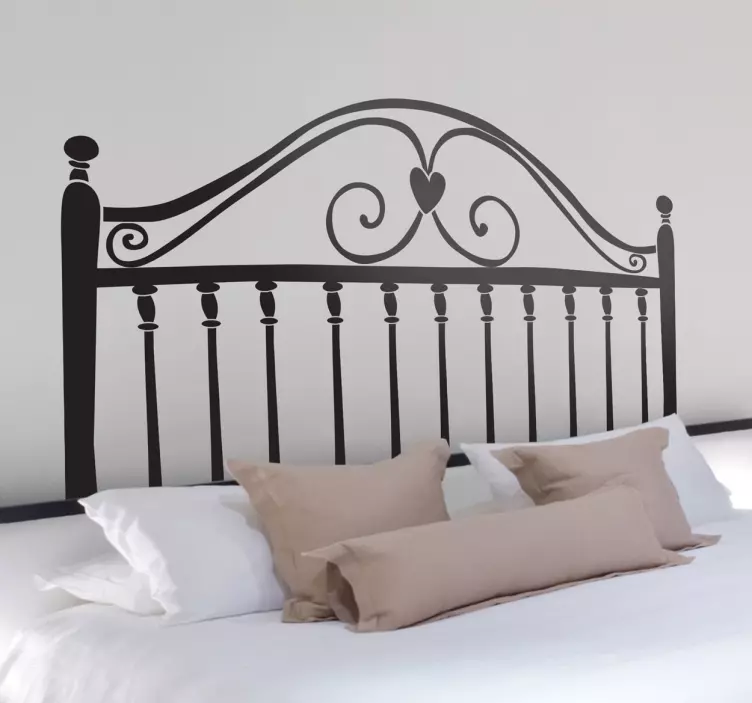 Vinil decorativo cabeceira cama com coração - TenStickers