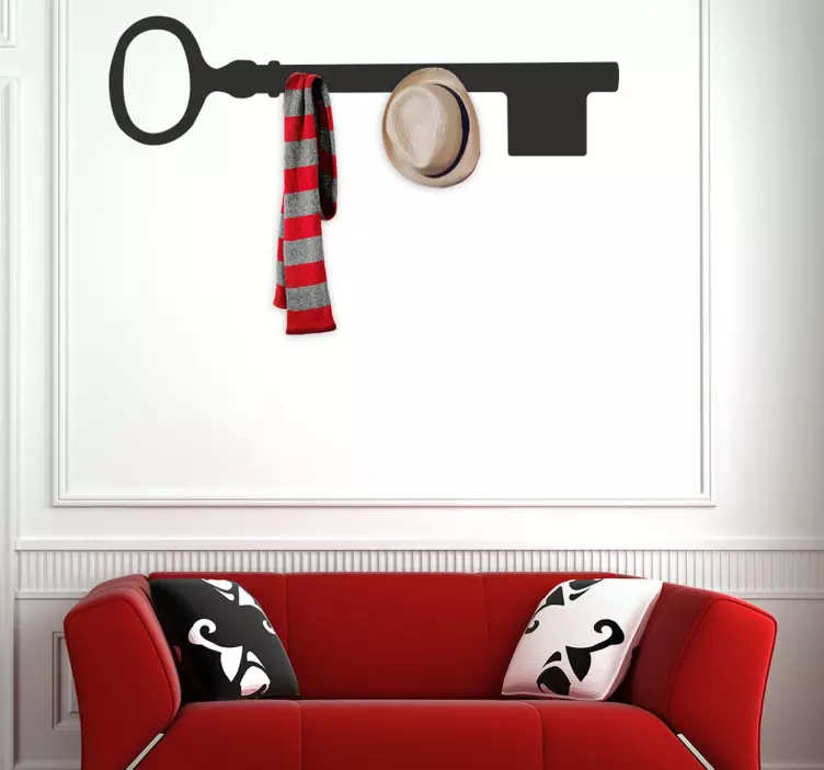 Vinil Decorativo Cabide Formato Chave - TenStickers