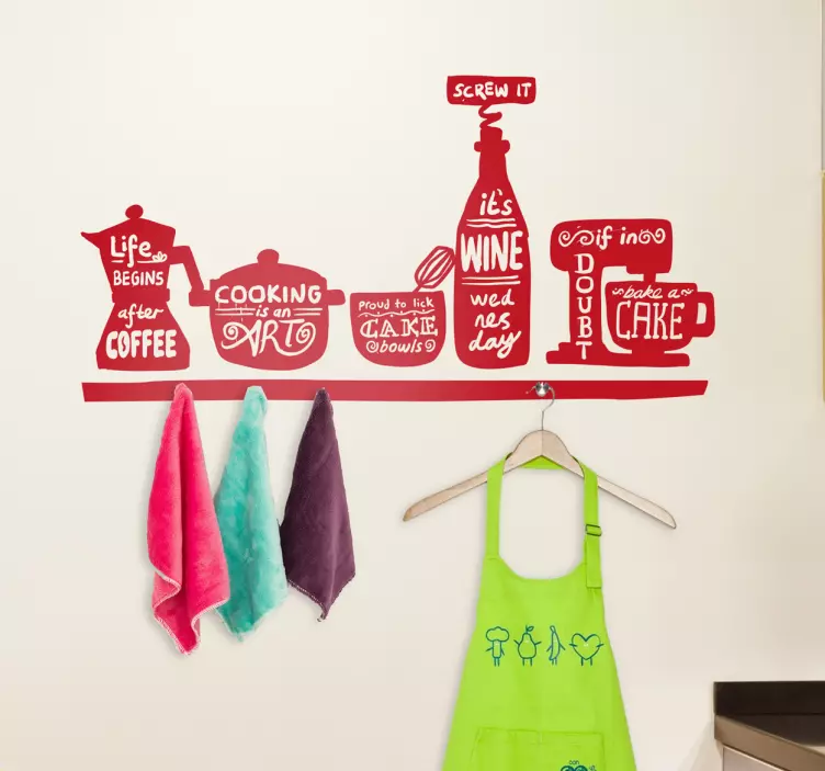 Vinil decorativo cabides cozinha - TenStickers