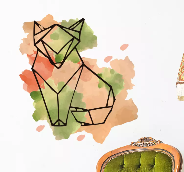 Vinil decorativo cão origami - TenStickers