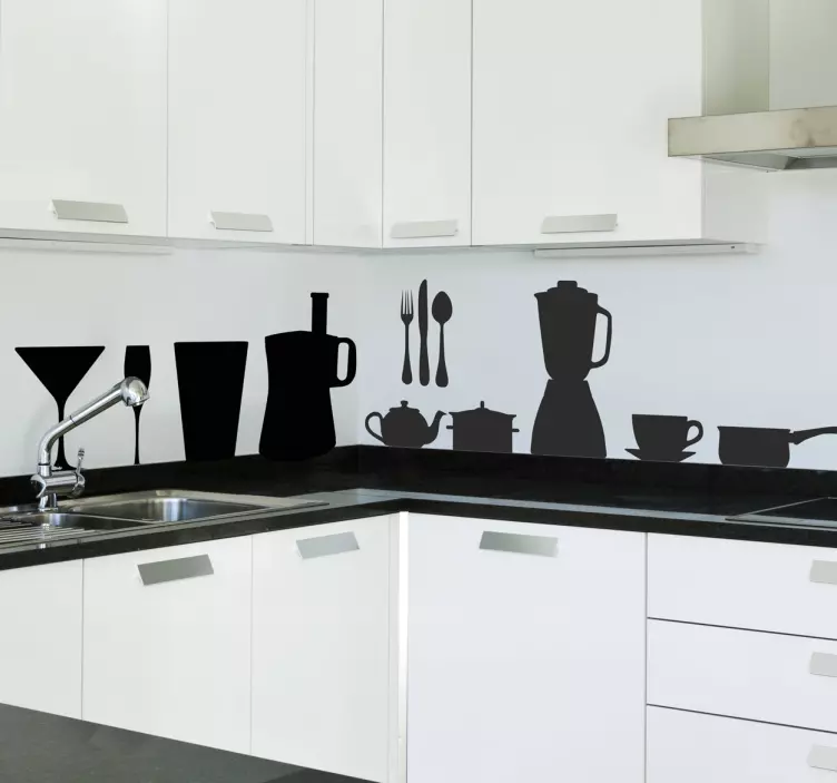 Vinil decorativo cozinha silhuetas - TenStickers