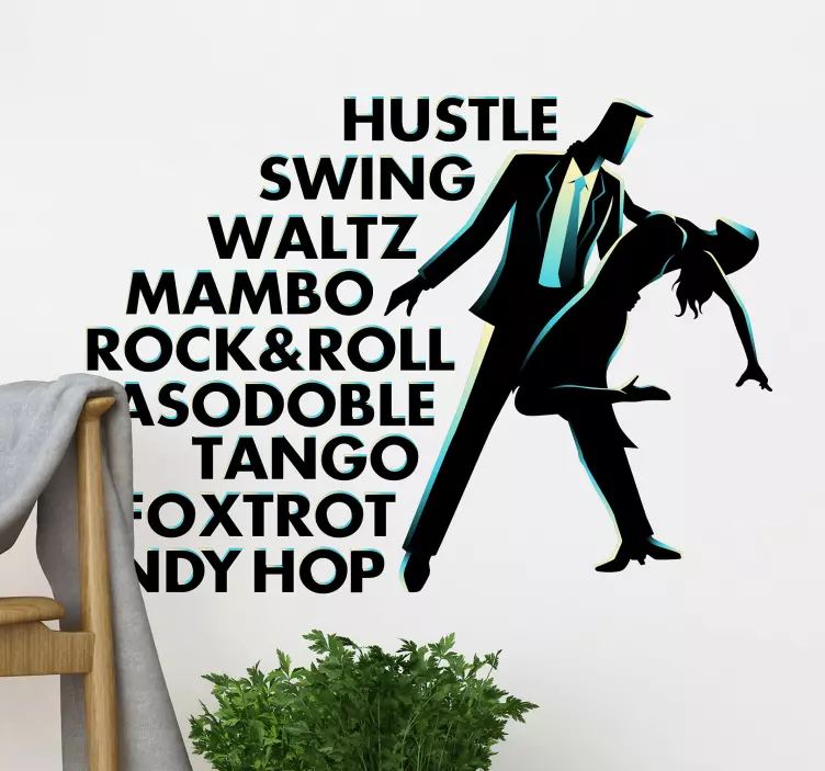 Autocolante decorativo de dança tipos de dança de salão - TenStickers