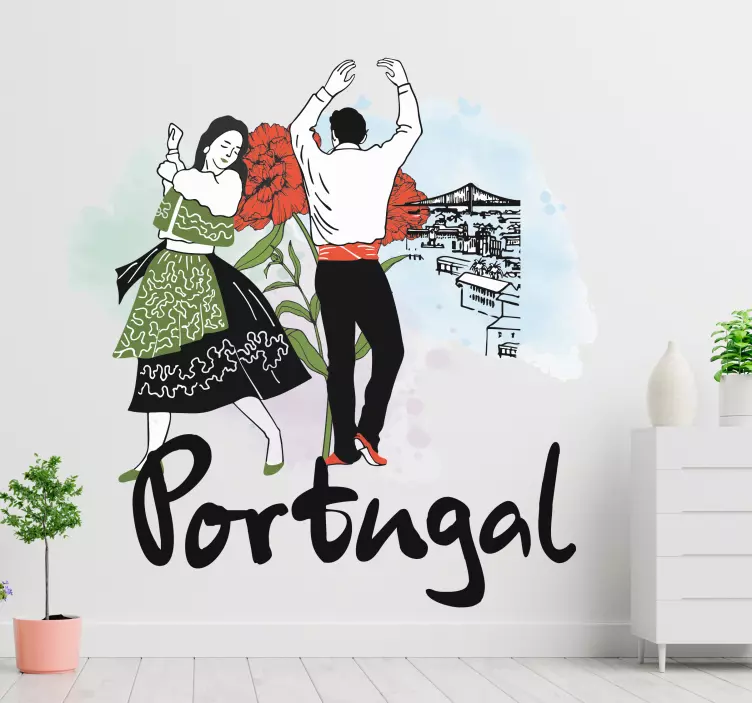 Autocolante decorativo Portugal em aquarela - TenStickers