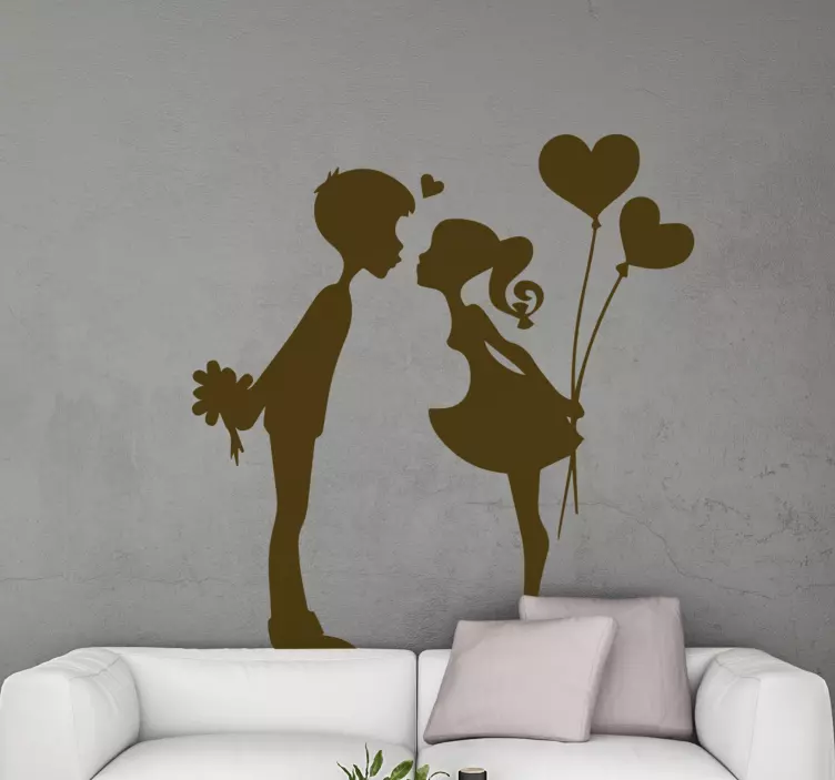 Autocolante de amor Jovem casal beijando-se - TenStickers