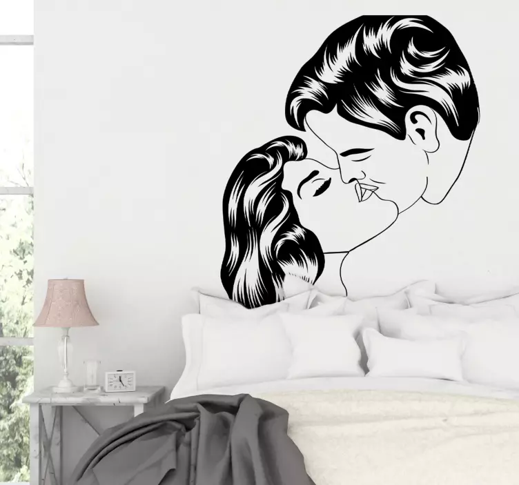 Vinil decorativo desenho casal beijo - TenStickers